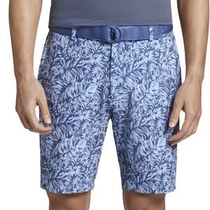 Peter Millar Golf Surge Floral Print Performance Shorts Galaxy Blue Men's Sz 40